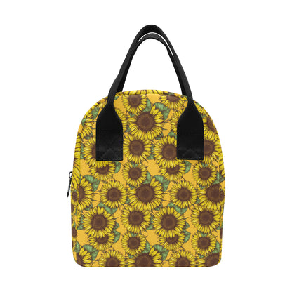 Sunflower Pattern Print Design SF04 Insulated Lunch Bag
