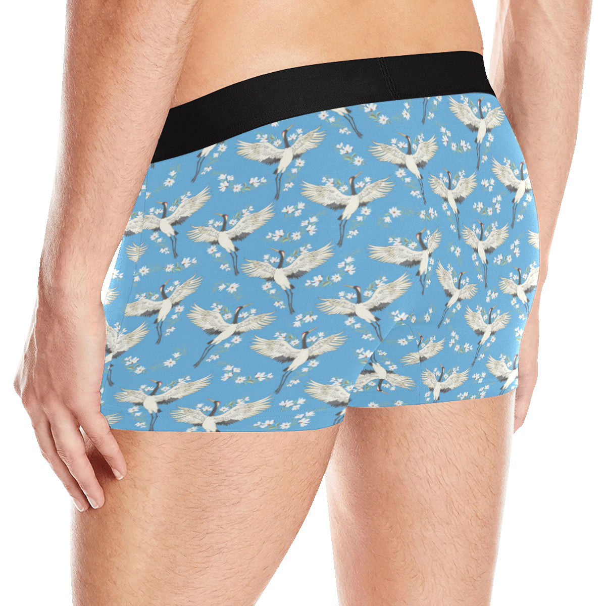 Crane Pattern Print Design 03 Men's Boxer Briefs
