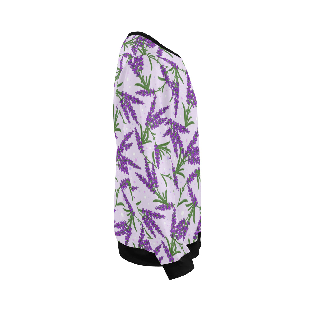 Lavender Pattern Print Design LV02 Men Long Sleeve Sweatshirt