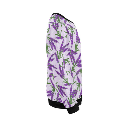 Lavender Pattern Print Design LV02 Men Long Sleeve Sweatshirt