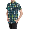 Anchor Pattern Print Design 03 Men's Short Sleeve Button Up Shirt