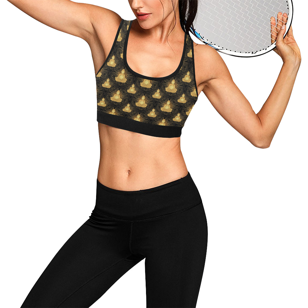 Buddha Pattern Print Design 02 Sports Bra