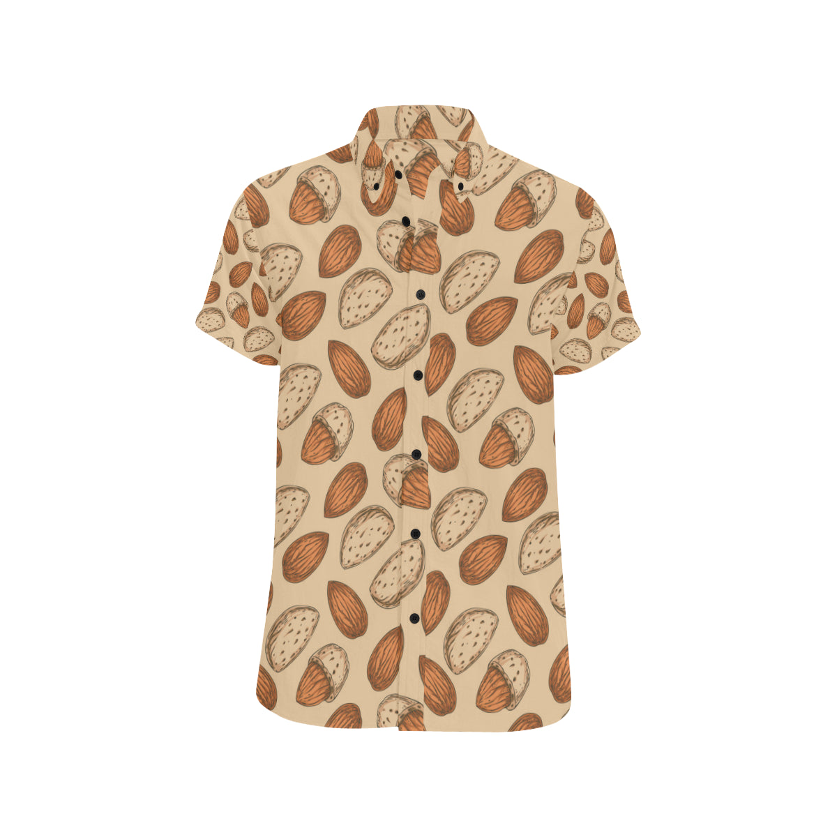 Almond Pattern Print Design 04 Men's Short Sleeve Button Up Shirt