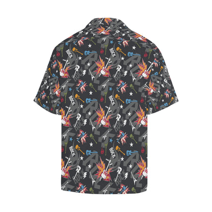 Rock and Roll Pattern Print Design A01 Men's Hawaiian Shirt
