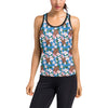 Sea Turtle Pink Hibiscus Hawaiian Print Women's Racerback Tank Top