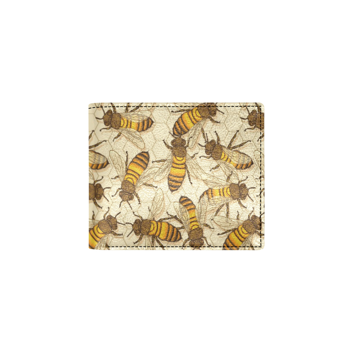 Bee Pattern Print Design BEE05 Men's ID Card Wallet