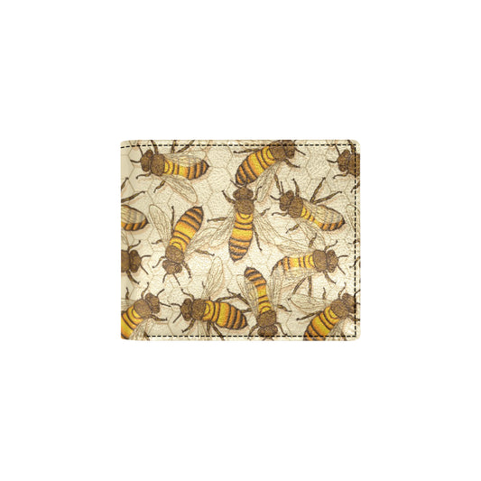 Bee Pattern Print Design BEE05 Men's ID Card Wallet