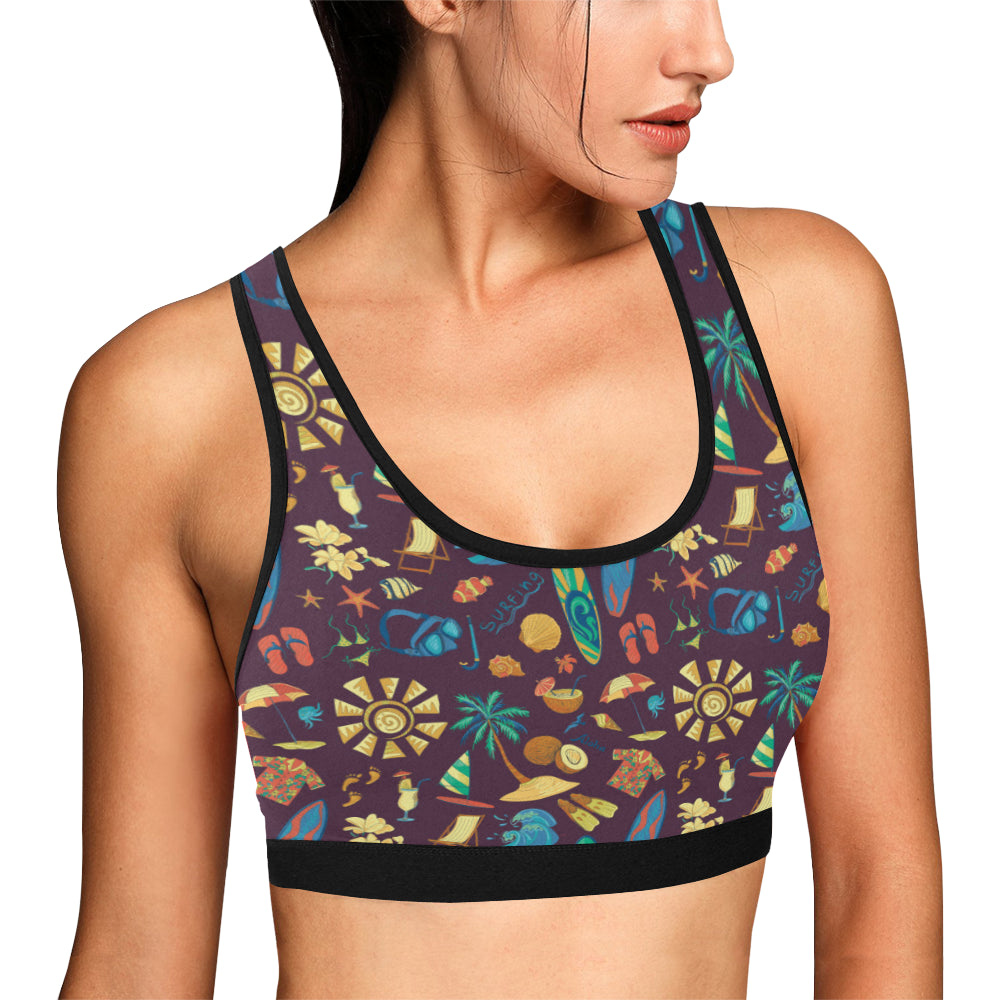 Aloha Hawaii Pattern Print Design 01 Sports Bra