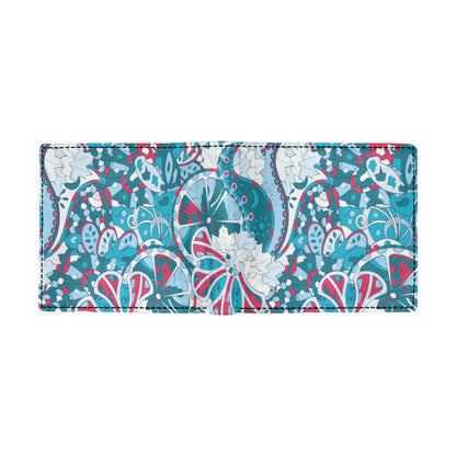 Funky Retro Pattern Print Design A05 Men's ID Card Wallet