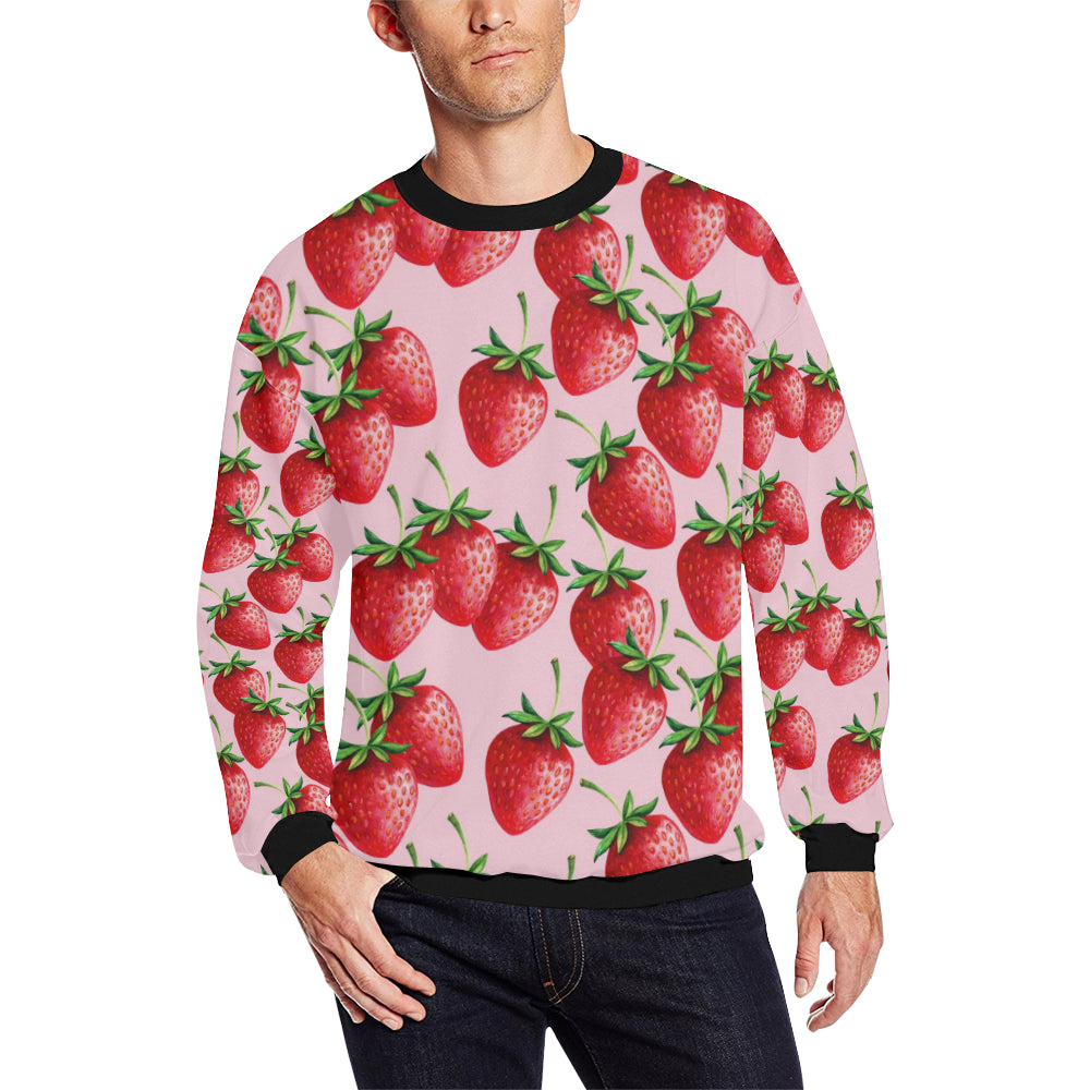 Strawberry Pattern Print Design SB03 Men Long Sleeve Sweatshirt