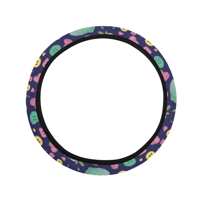 Crochet Pattern Print Design 02 Steering Wheel Cover with Elastic Edge