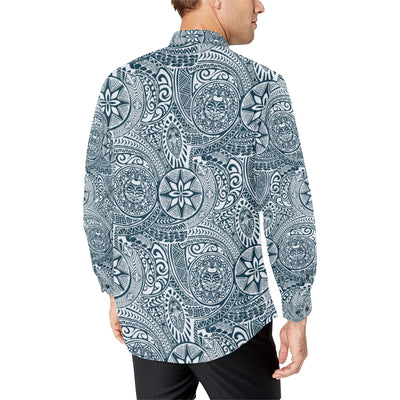 Polynesian Pattern Print Design A03 Men's Long Sleeve Shirt