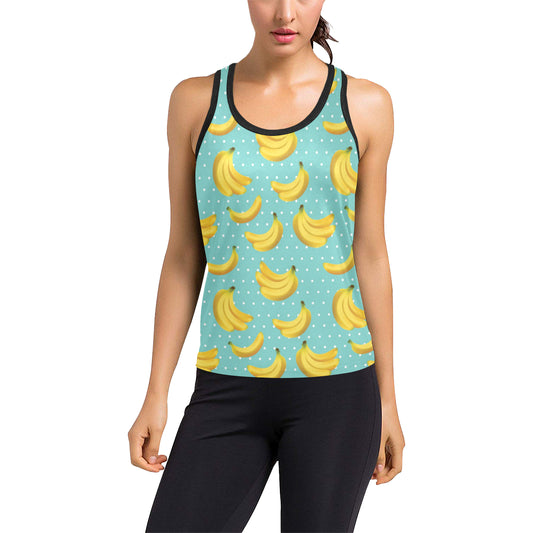 Banana Pattern Print Design BA02 Women's Racerback Tank Top