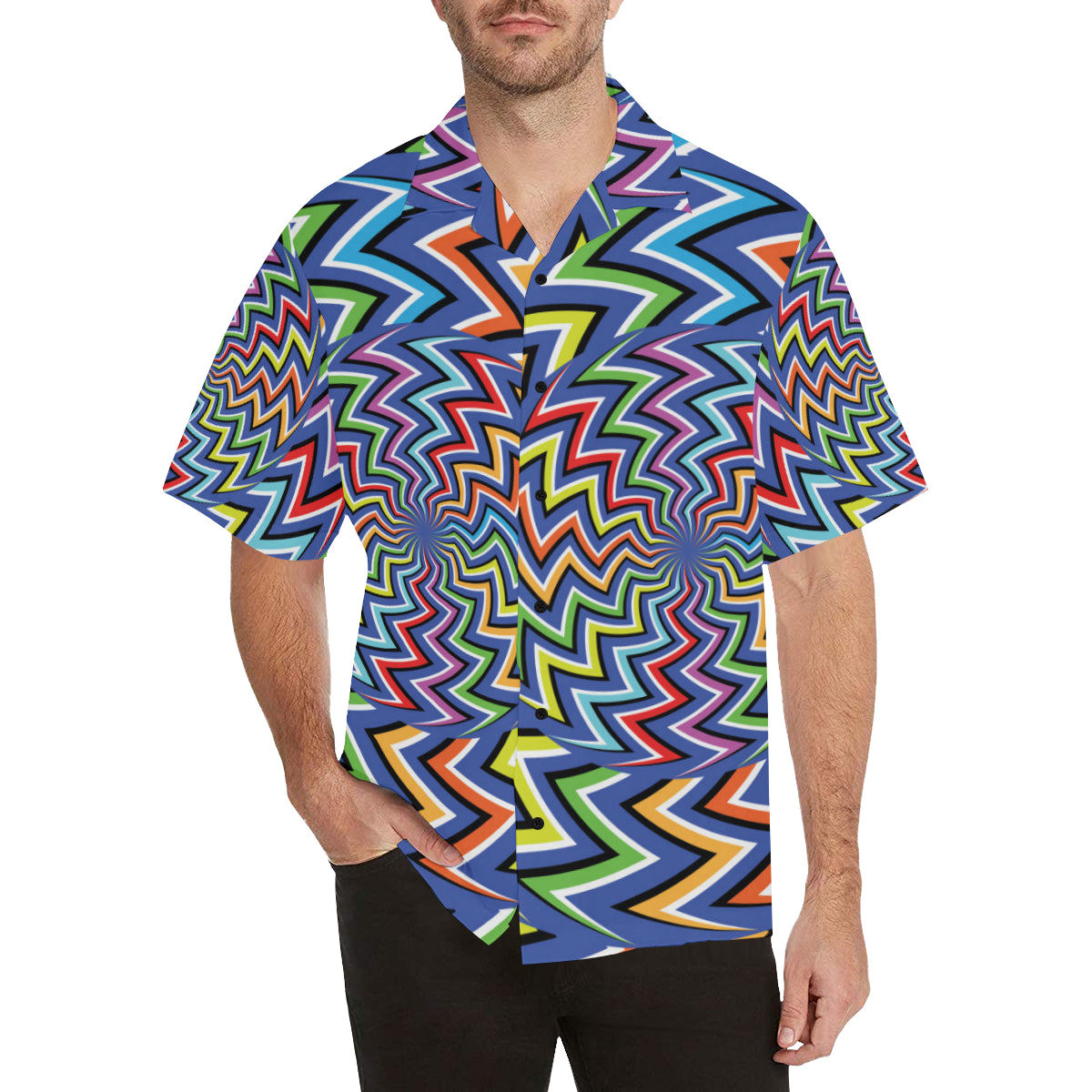 Optical illusion Pattern Print Design A02 Men's Hawaiian Shirt