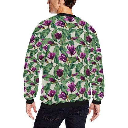 Magnolia Pattern Print Design MAG07 Men Long Sleeve Sweatshirt