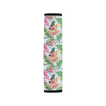 Hummingbird Tropical Pattern Print Design 05 Car Seat Belt Cover