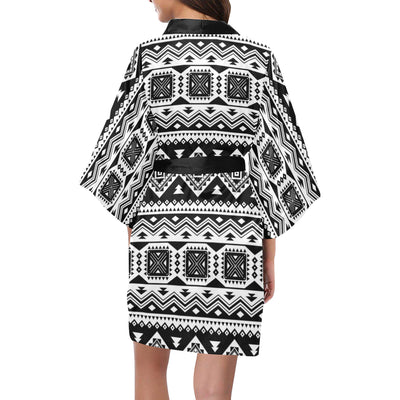 Aztec Pattern Print Design 08 Women's Short Kimono