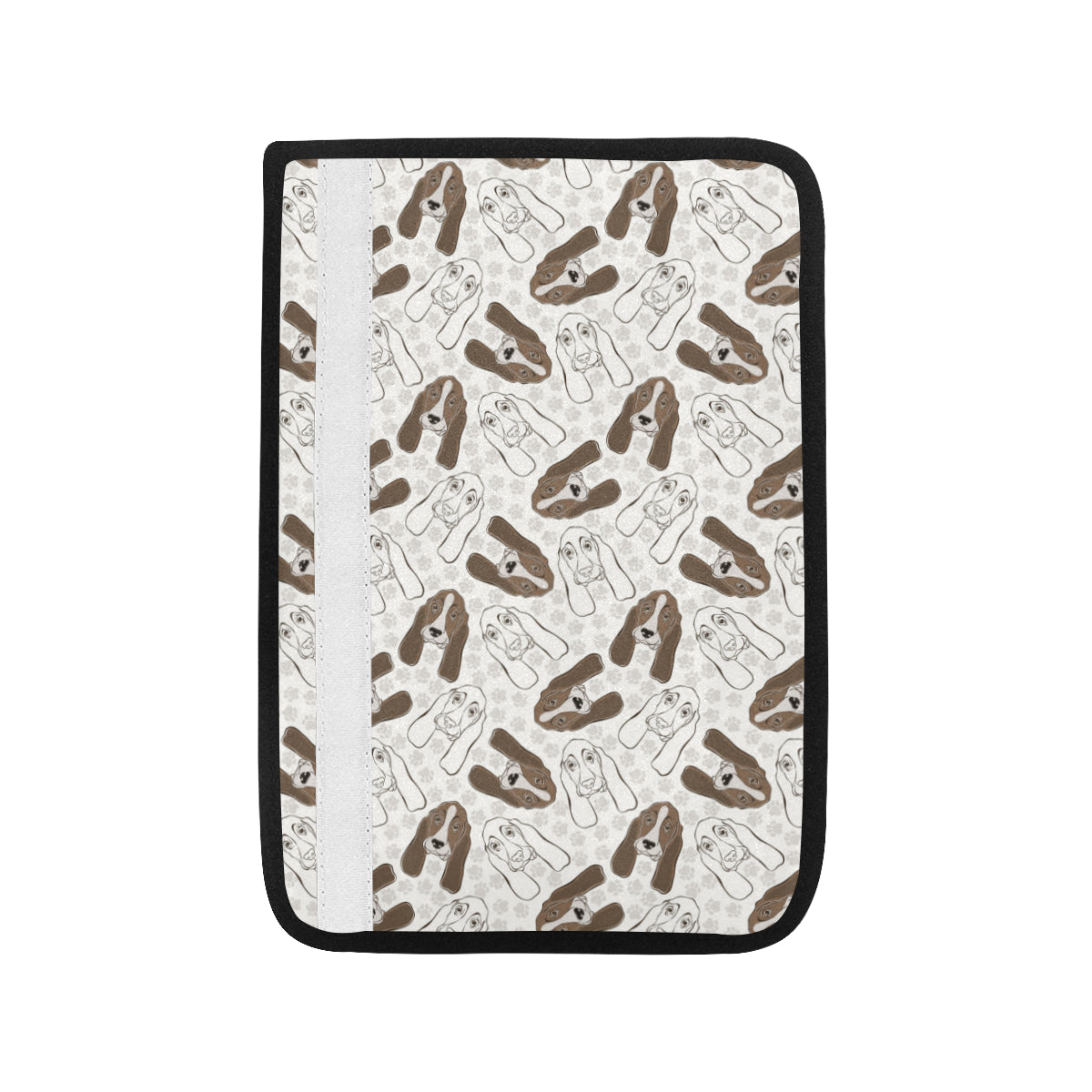 Basset Hound Pattern Print Design 01 Car Seat Belt Cover