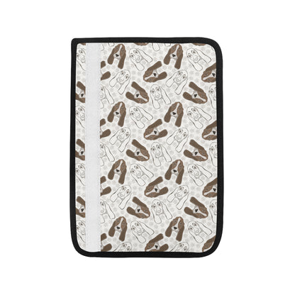 Basset Hound Pattern Print Design 01 Car Seat Belt Cover