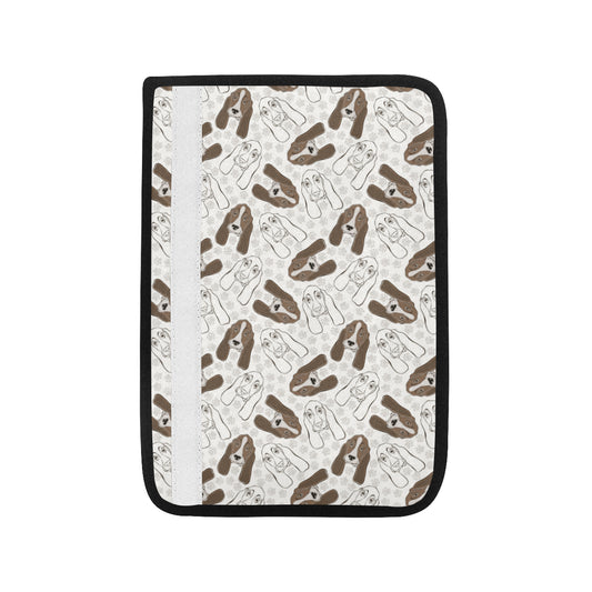 Basset Hound Pattern Print Design 01 Car Seat Belt Cover