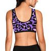 Cheetah Purple Neon Print Pattern Sports Bra