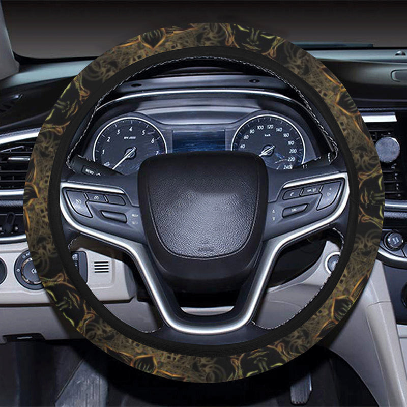 Buddha Pattern Print Design 03 Steering Wheel Cover with Elastic Edge