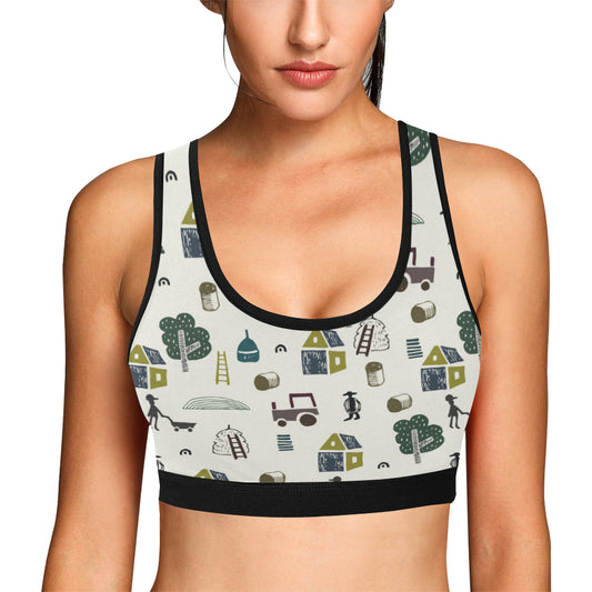 Agricultural Farm Print Design 01 Sports Bra