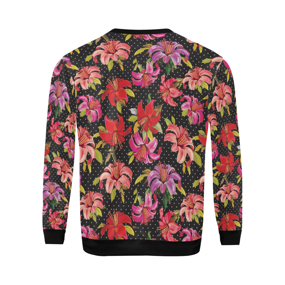 Lily Pattern Print Design LY012 Men Long Sleeve Sweatshirt