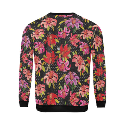 Lily Pattern Print Design LY012 Men Long Sleeve Sweatshirt