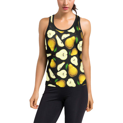 Pear Pattern Print Design PE01 Women's Racerback Tank Top
