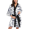 Great White Shark Pattern Print Design 02 Women's Short Kimono