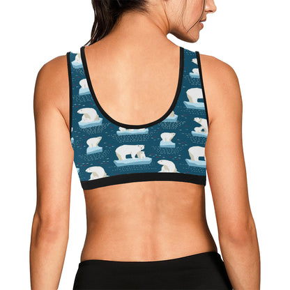 Polar Bear Pattern Print Design PB02 Sports Bra