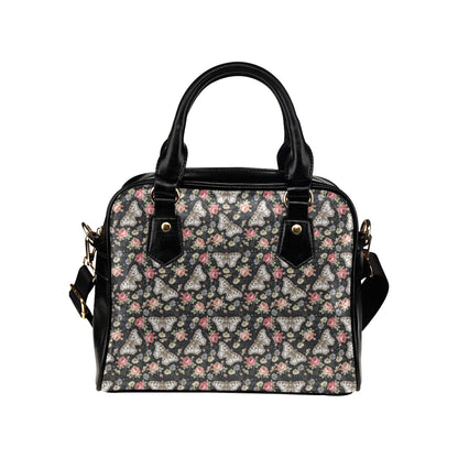 Butterfly Flower Pattern Print Design 07 Shoulder Handbag