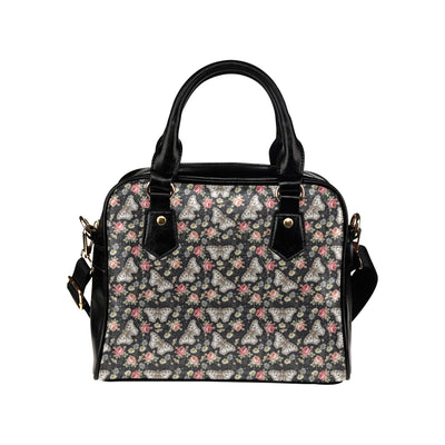 Butterfly Flower Pattern Print Design 07 Shoulder Handbag