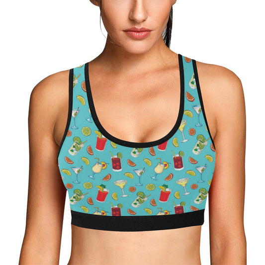 Cocktail Pattern Print Design 05 Sports Bra