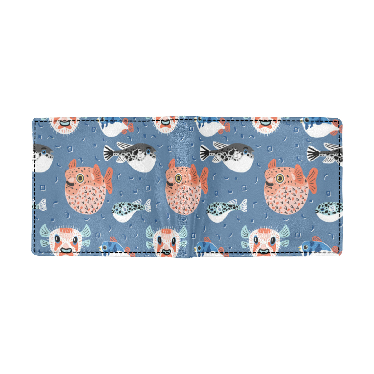 Fugu Pattern Print Design 02 Men's ID Card Wallet