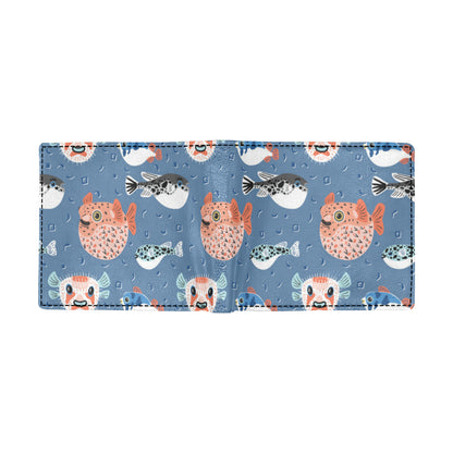 Fugu Pattern Print Design 02 Men's ID Card Wallet
