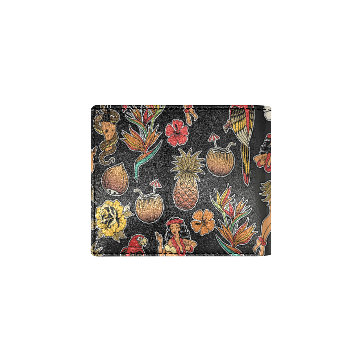 Hula Dancers Hawaiian Style Pattern Print Design 0 Men's ID Card Wallet