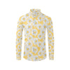 Daisy Yellow Watercolor Print Pattern Men's Long Sleeve Shirt