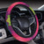 Lotus Pattern Print Design 02 Steering Wheel Cover with Elastic Edge