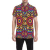 Kaleidoscope Pattern Print Design 01 Men's Short Sleeve Button Up Shirt