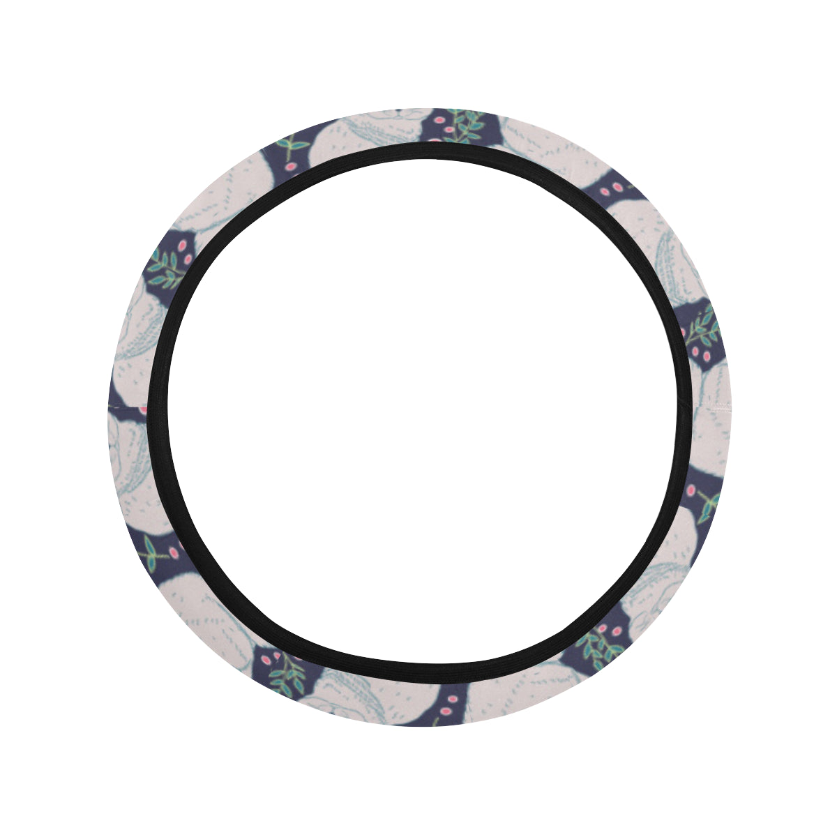 Cat Pattern Print Design 06 Steering Wheel Cover with Elastic Edge