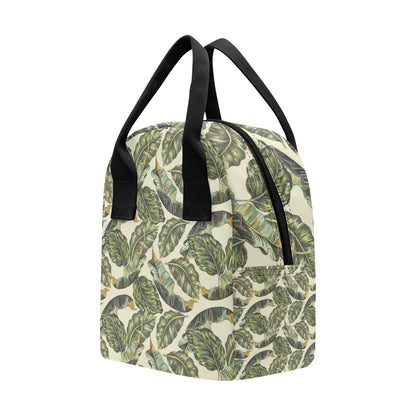 Banana Leaf Pattern Print Design BL08 Insulated Lunch Bag