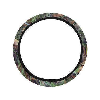 Camouflage Realistic Tree Print Steering Wheel Cover with Elastic Edge
