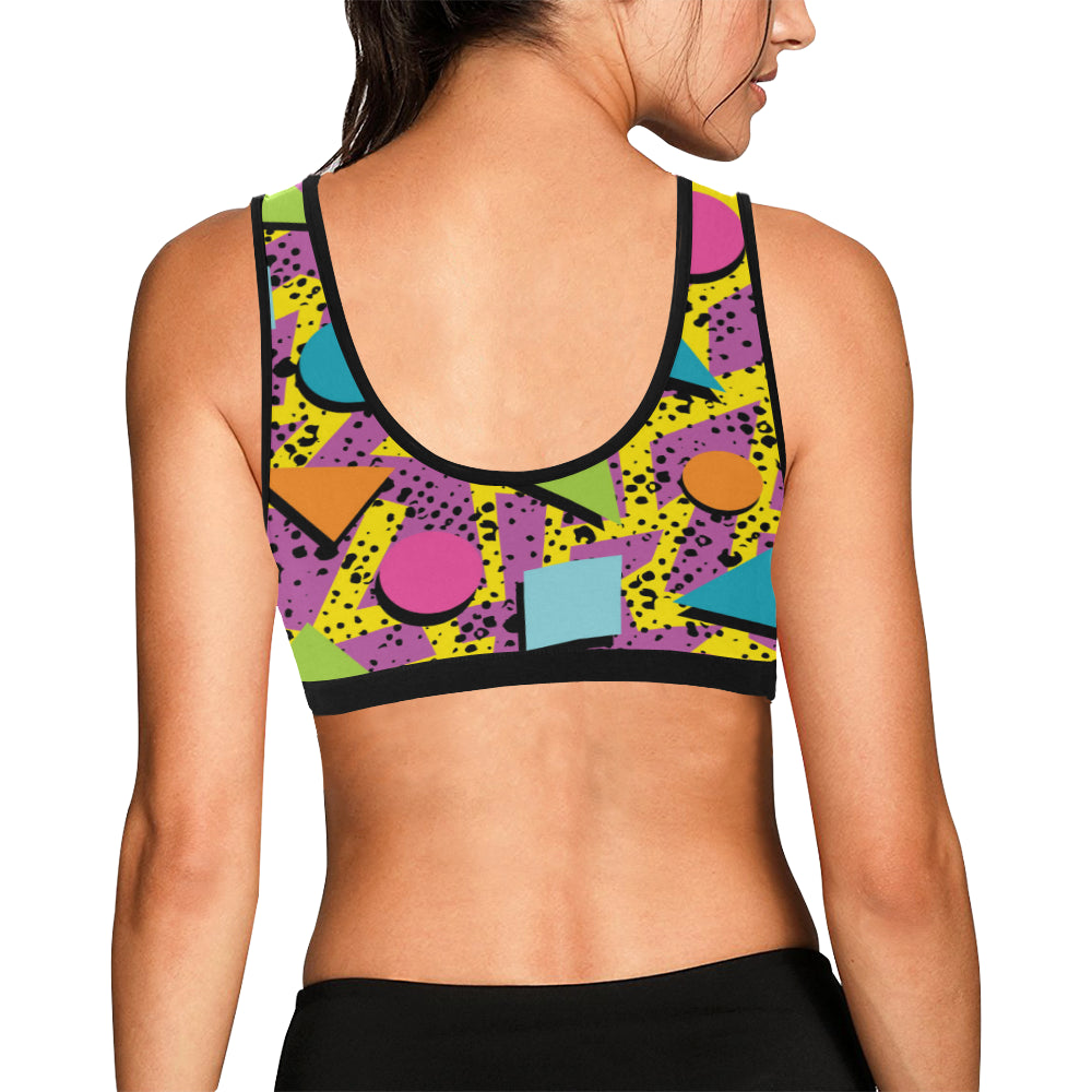 80s Pattern Print Design 1 Sports Bra