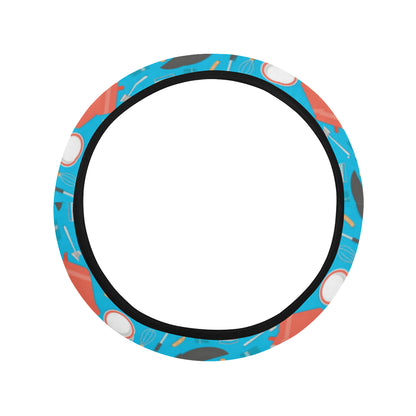 Cooking Kitchen Tools Pattern Print Design 03 Steering Wheel Cover with Elastic Edge