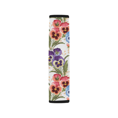 Pansy Pattern Print Design PS06 Car Seat Belt Cover