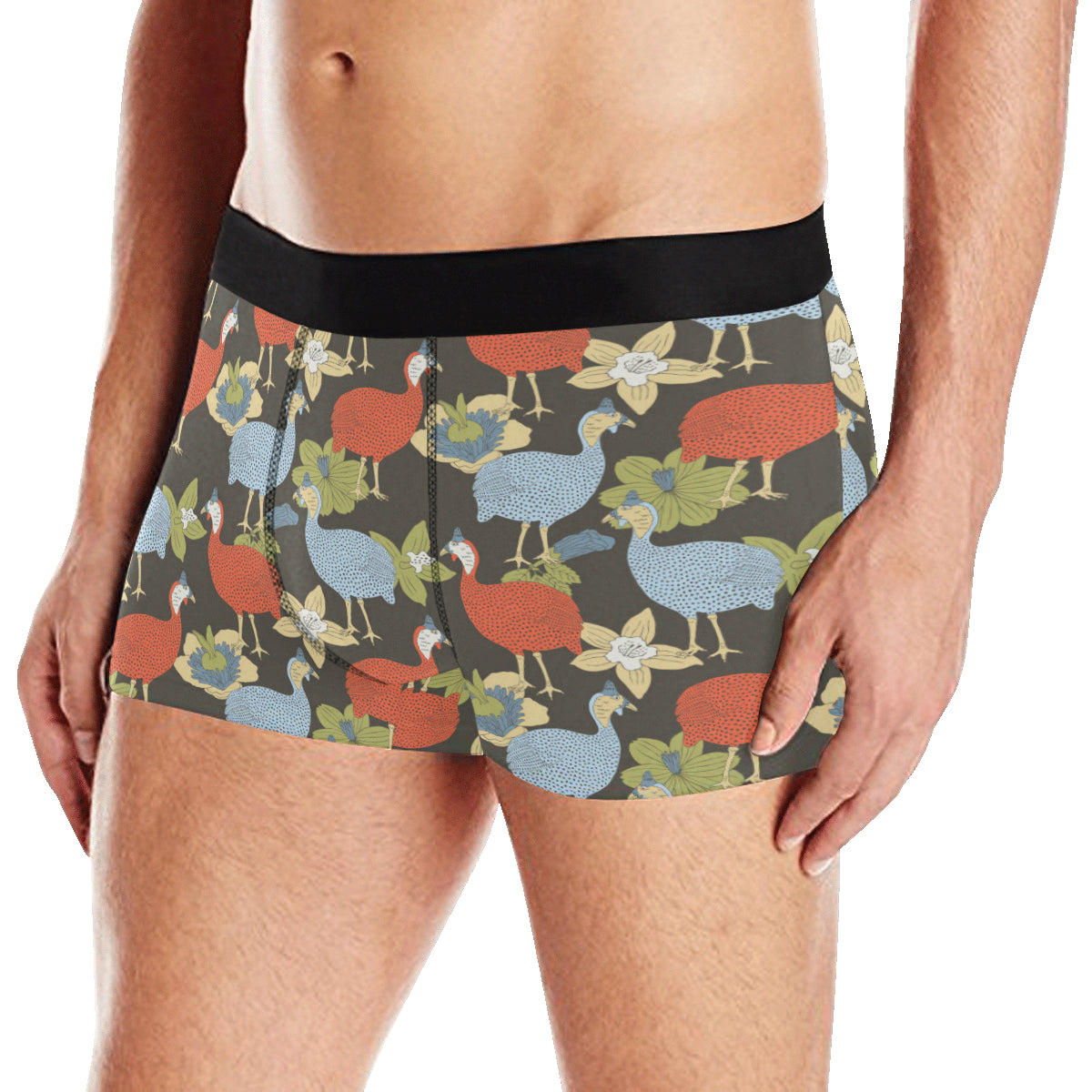 Guinea Fowl Pattern Print Design 02 Men's Boxer Briefs