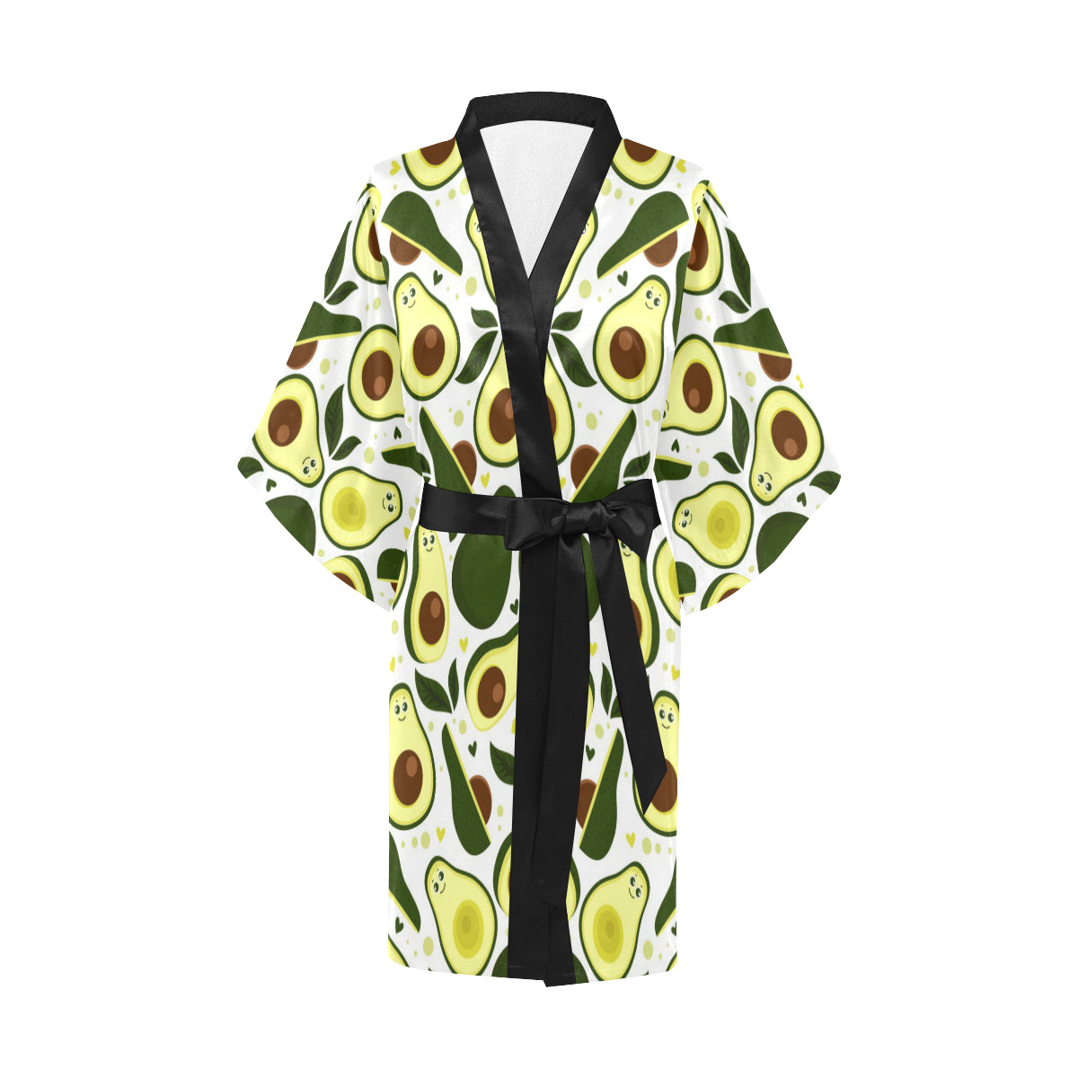 Avocado Pattern Print Design AC06 Women's Short Kimono