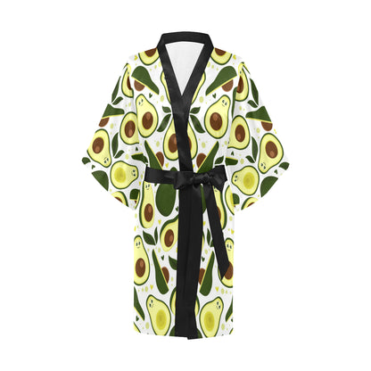 Avocado Pattern Print Design AC06 Women's Short Kimono